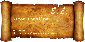 Simon Loréna névjegykártya